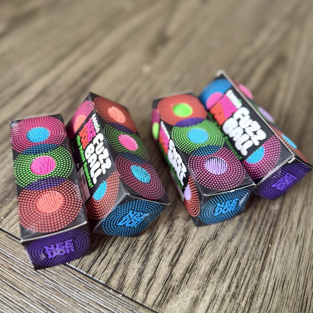 Schylling NeeDoh Teenie Fuzz Ball 3-pack Squishy Sensory Fidget Stress Toy New - Picture 3 of 7